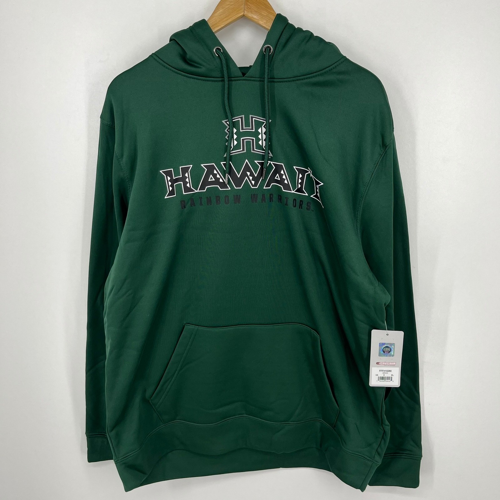 Colosseum Hawaii Rainbow Warriors Mens Xl Green Ncaa Hoodie New Nwt